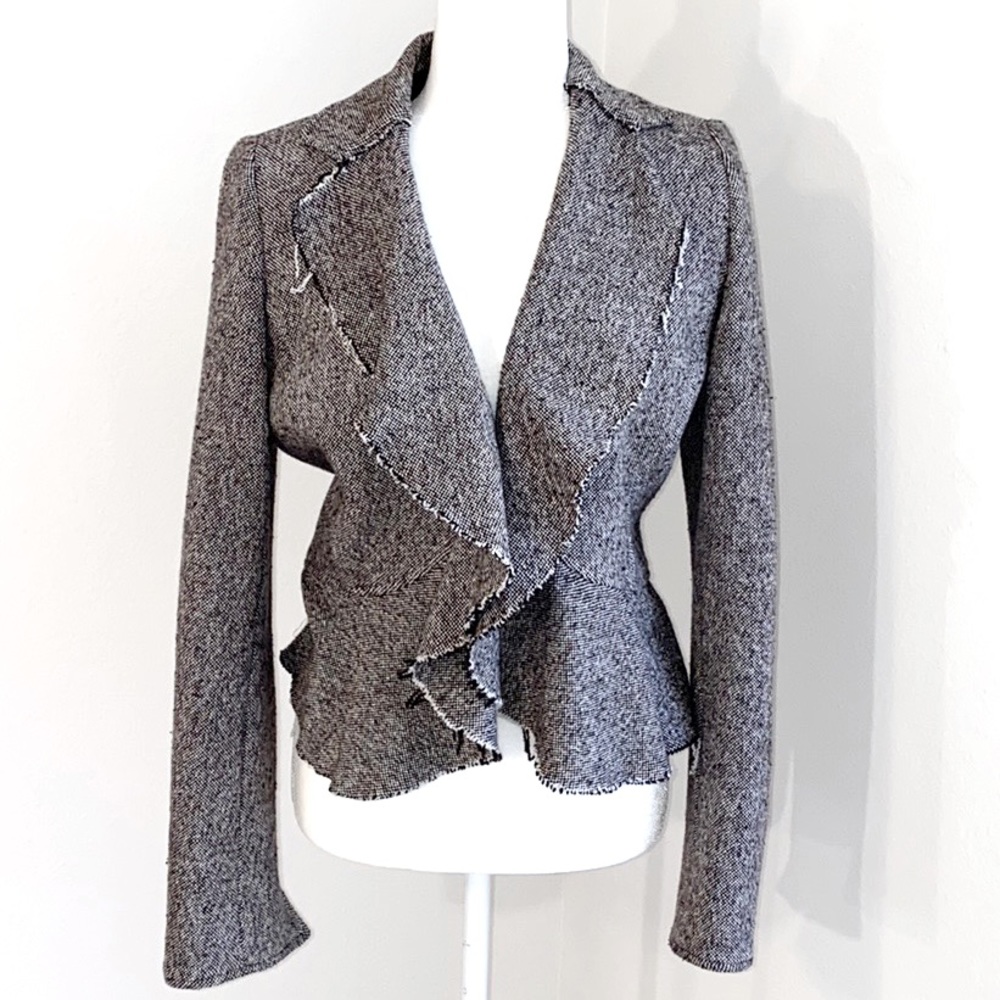 BABANA REPUBLIC • Wool Blend Brown Tweed Blazer